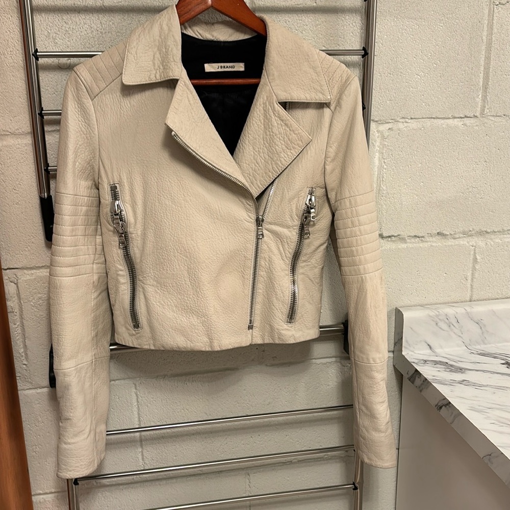 Beautiful cream JBrand leather jacket